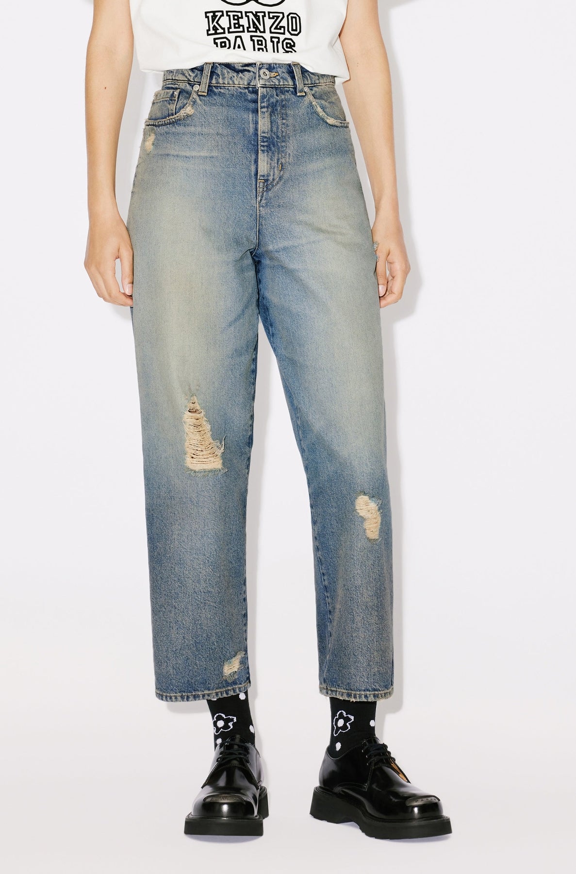 Jean carotte - Stone Bl Dirty Blue Denim