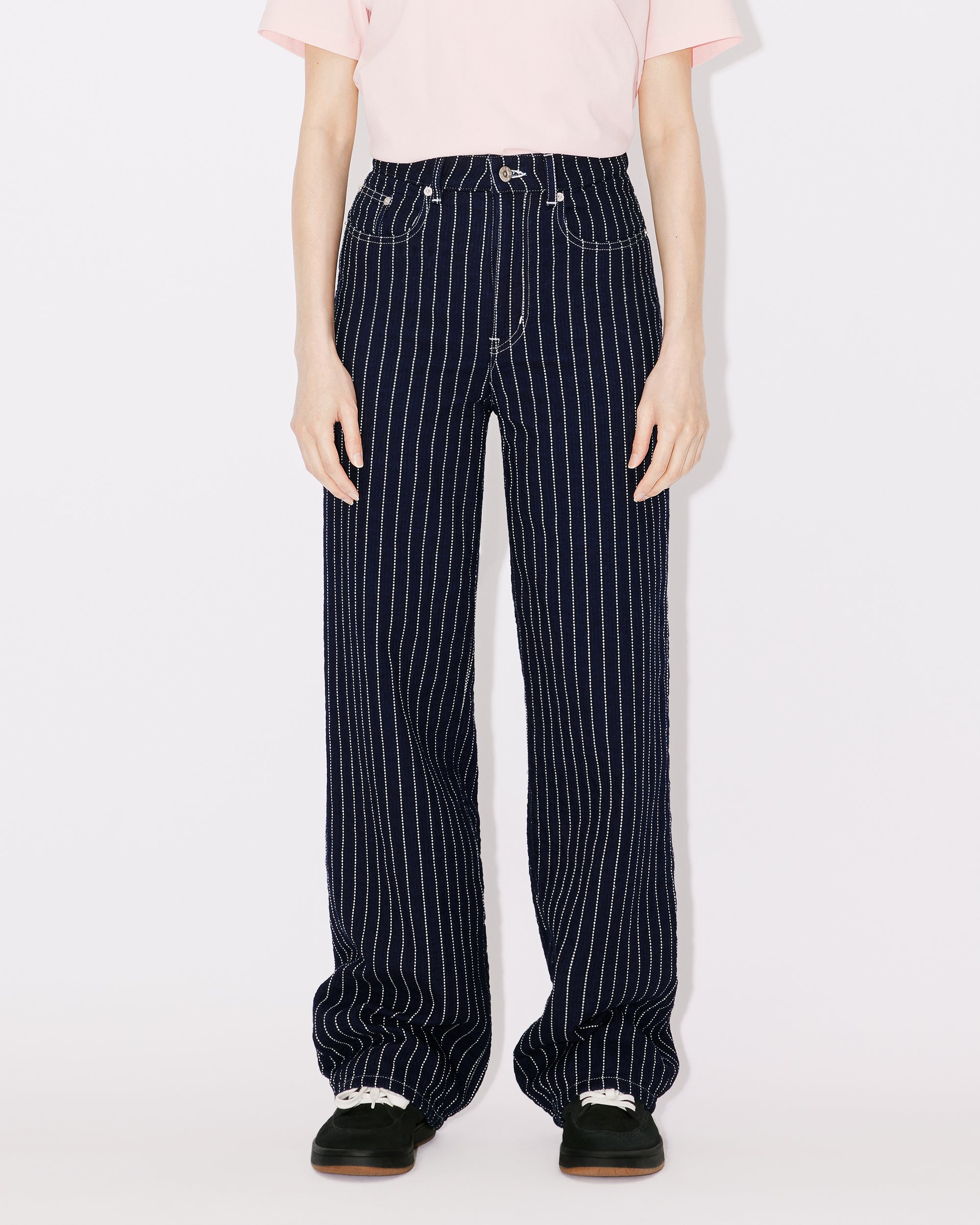 Jean large brodé "Kenzo Sashiko Stitch" - Rinse Blue Denim