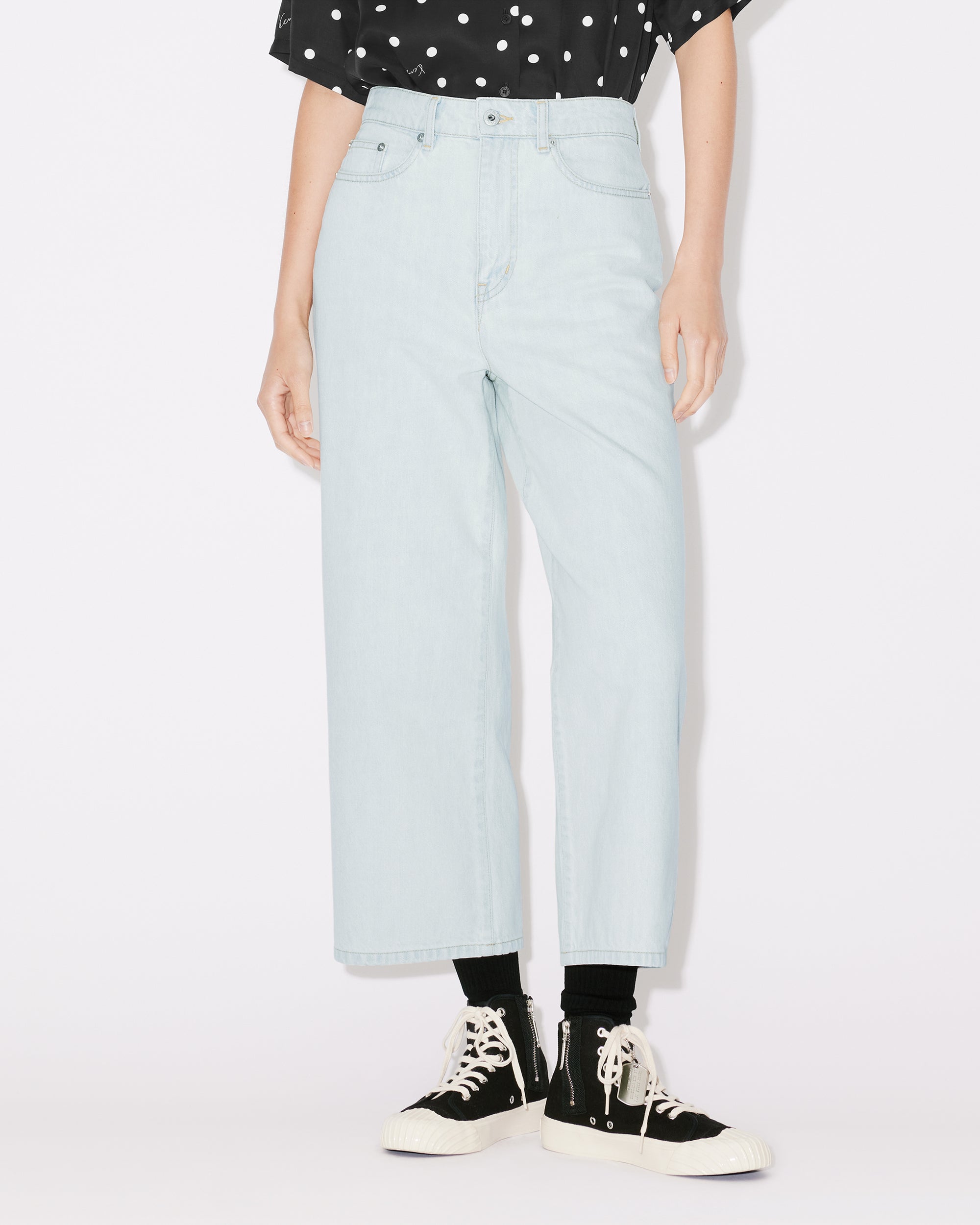 Jean cropped Sumire - Bleached Blue Denim