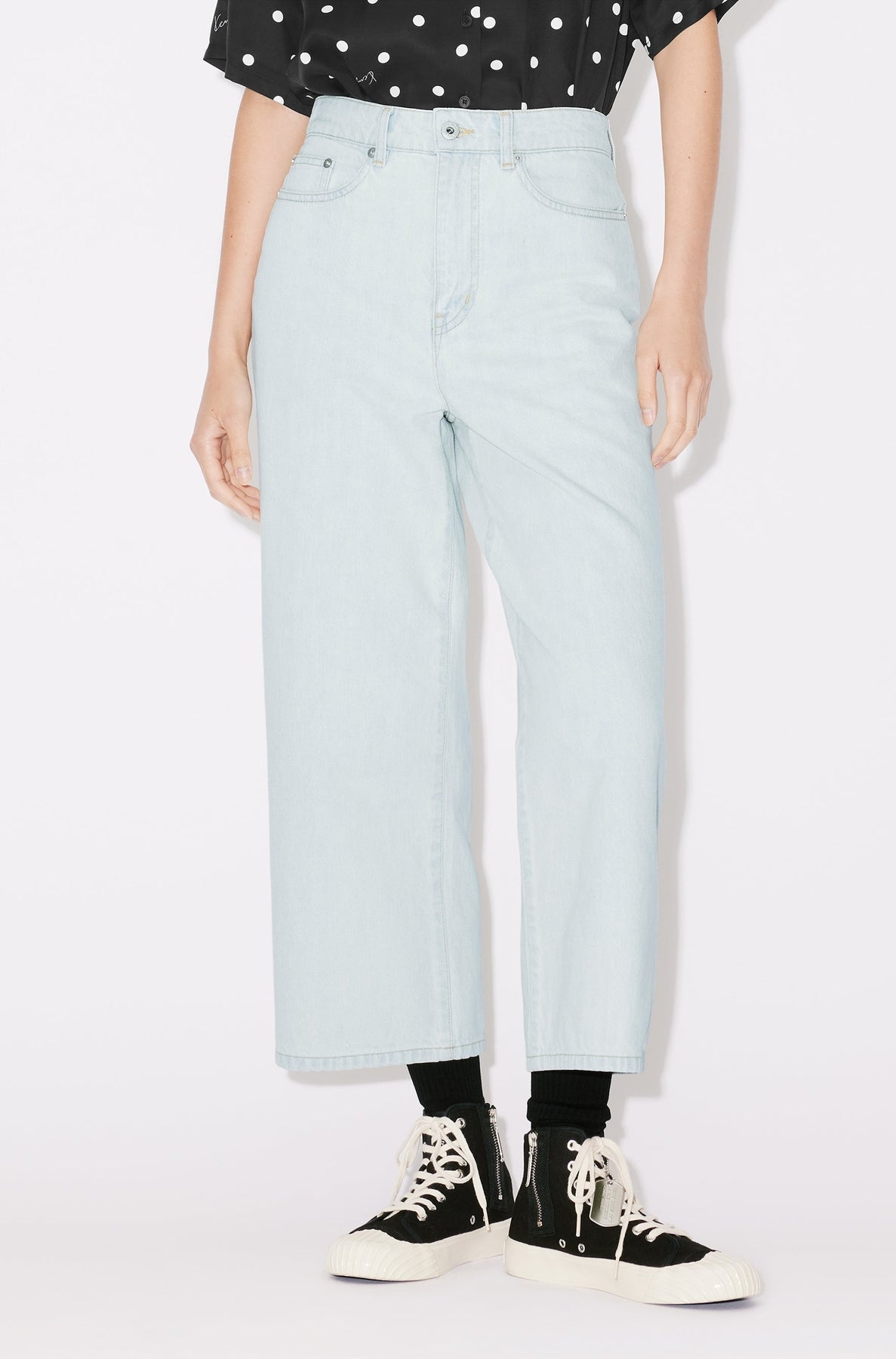 Jean cropped Sumire - Bleached Blue Denim