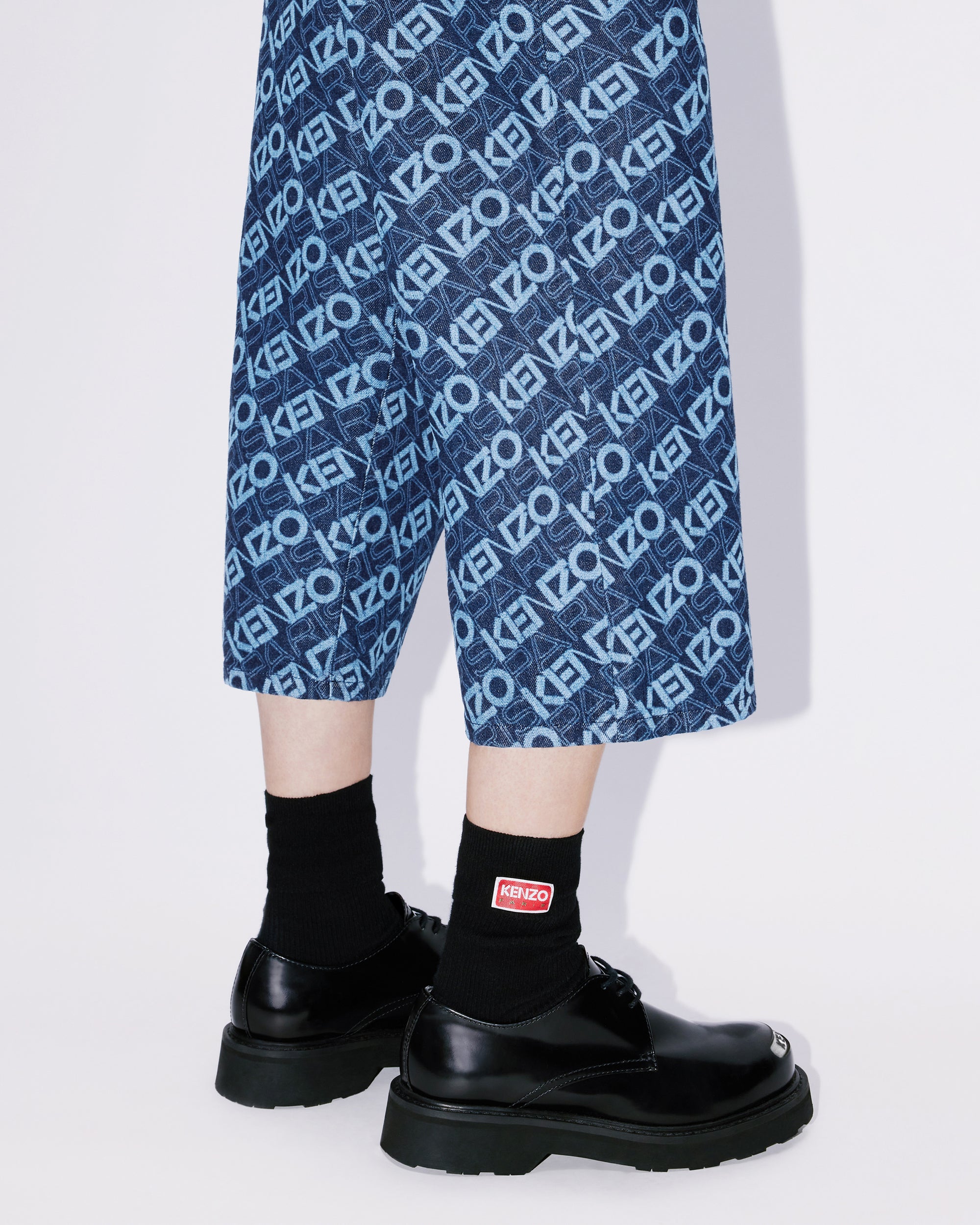 Jean cropped "Monogram" - Rinse Blue Denim