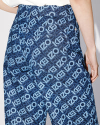 Jean cropped "Monogram" - Rinse Blue Denim