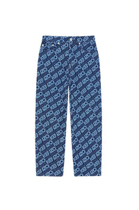 Jean cropped "Monogram" - Rinse Blue Denim