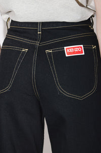 Sumire cropped jeans in Japanese denim - Rinse Black Denim
