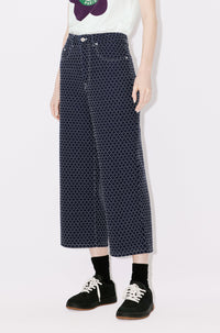 Jean cropped brodé Kenzo Sashiko Stitch - Rinse Blue Denim