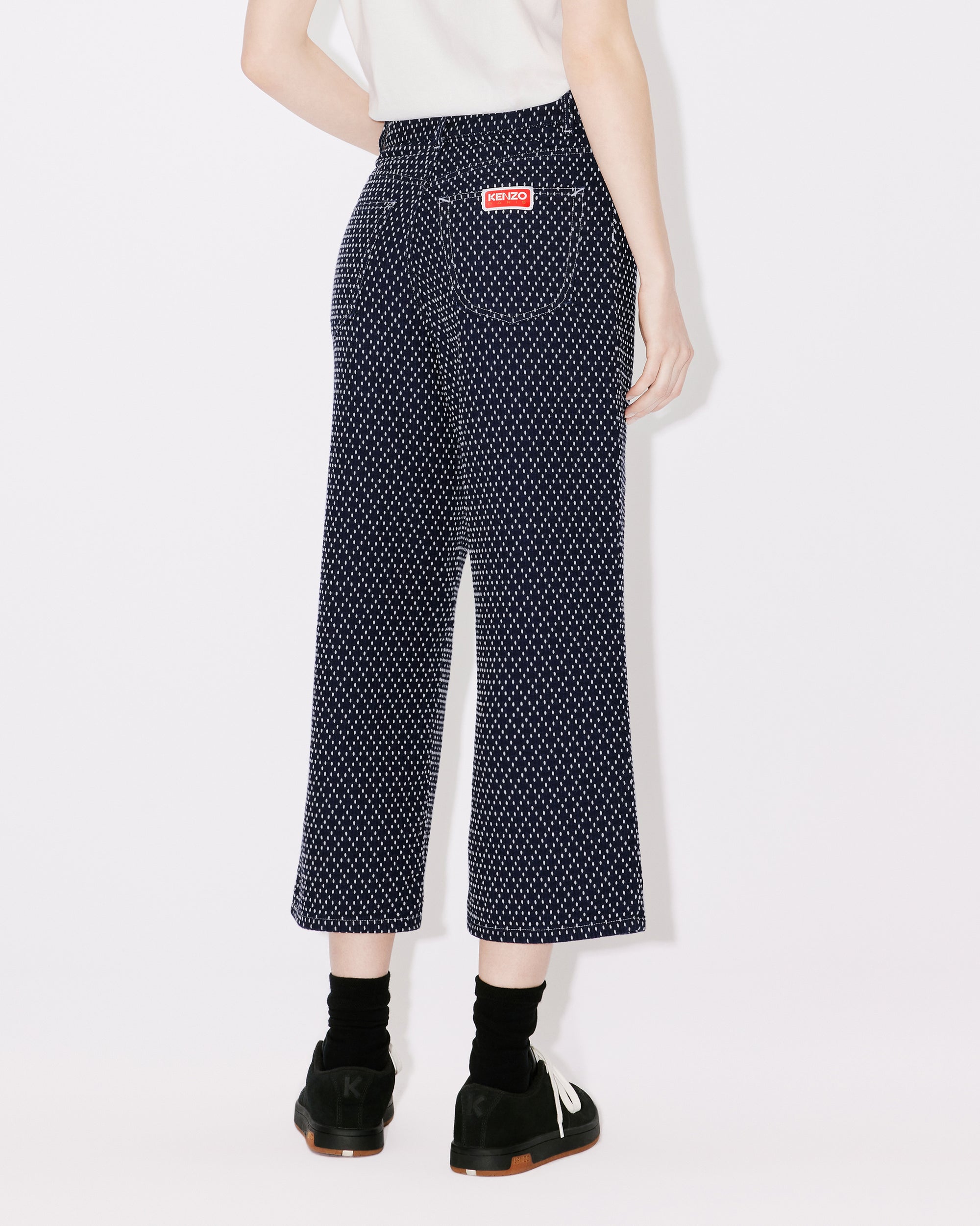 Jean cropped brodé "Kenzo Sashiko Stitch" - Rinse Blue Denim