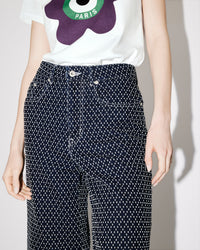 Jean cropped brodé "Kenzo Sashiko Stitch" - Rinse Blue Denim