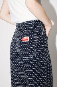 Jean cropped brodé Kenzo Sashiko Stitch - Rinse Blue Denim