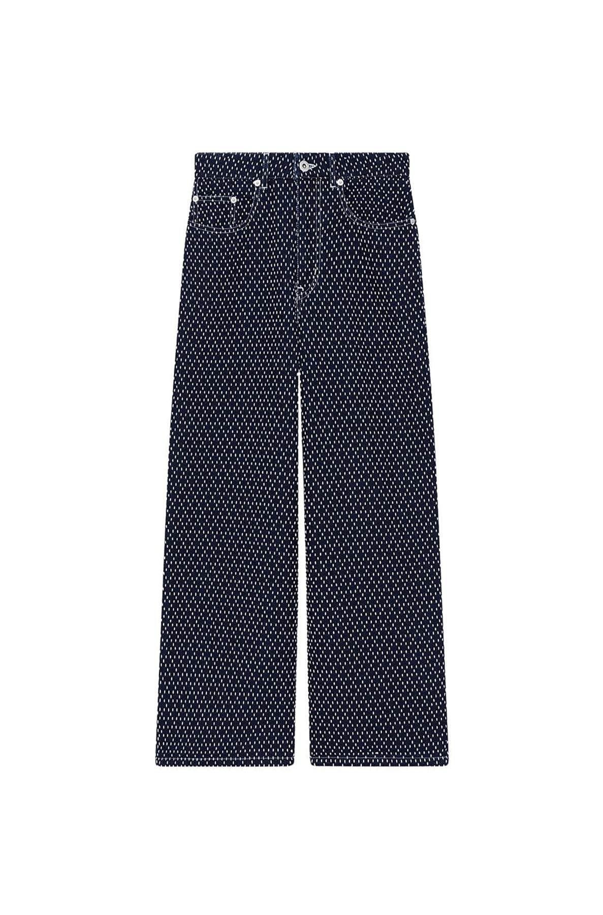 Jean cropped brodé "Kenzo Sashiko Stitch" - Rinse Blue Denim