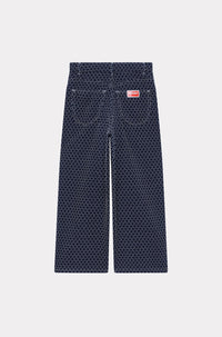 Jean cropped brodé Kenzo Sashiko Stitch - Rinse Blue Denim