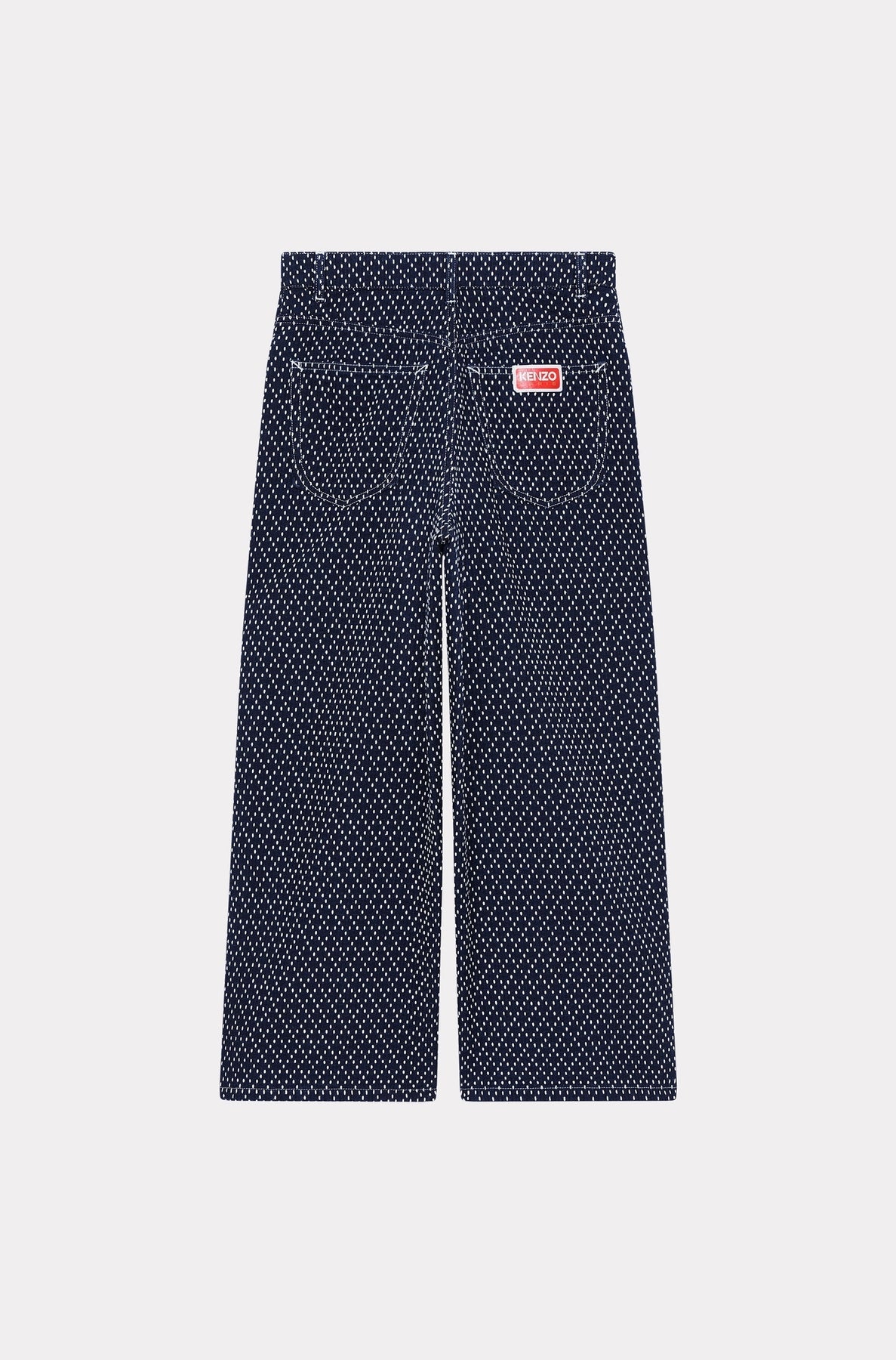 Jean cropped brodé Kenzo Sashiko Stitch - Rinse Blue Denim