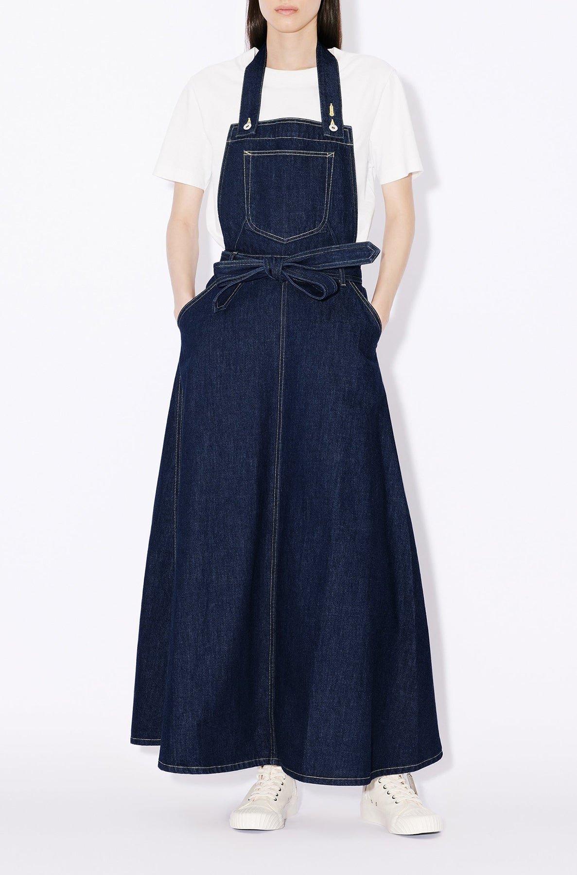 Robe longue "Kenzo Travel" en denim - Rinse Blue Denim