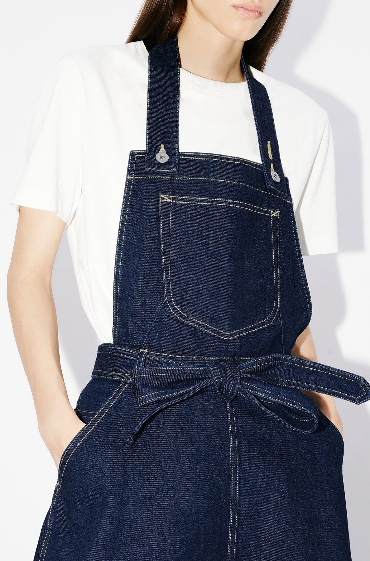 Robe longue "Kenzo Travel" en denim - Rinse Blue Denim