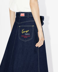 Robe longue "Kenzo Travel" en denim - Rinse Blue Denim
