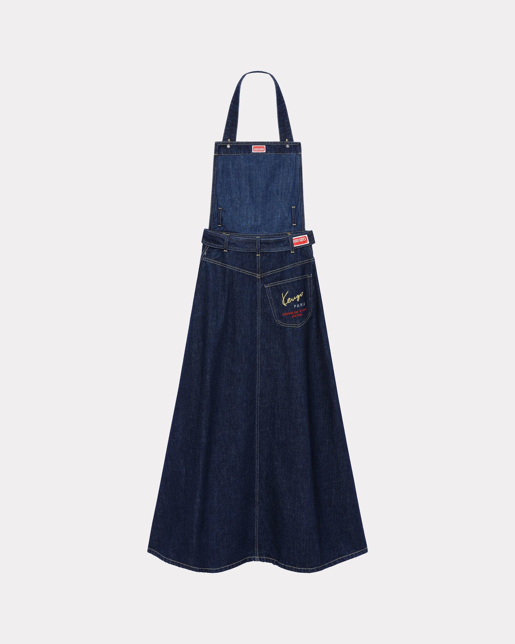 Robe longue "Kenzo Travel" en denim - Rinse Blue Denim