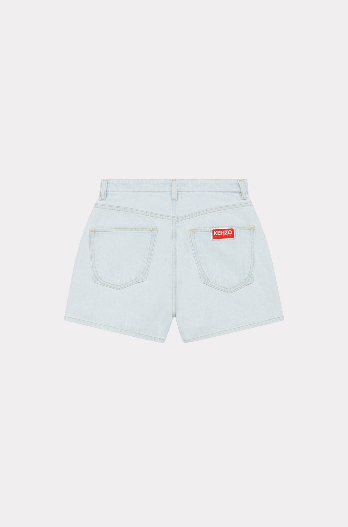 Short en denim brodé - Bleached Blue Denim