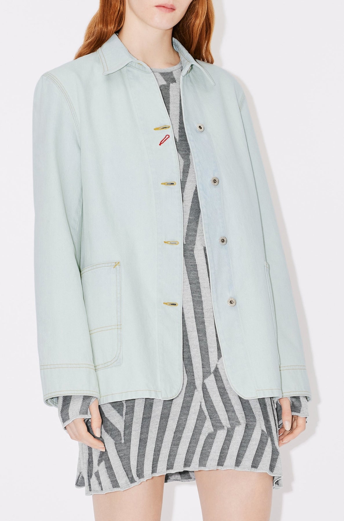 Veste workwear en denim "Kenzo Travel" - Bleached Blue Denim
