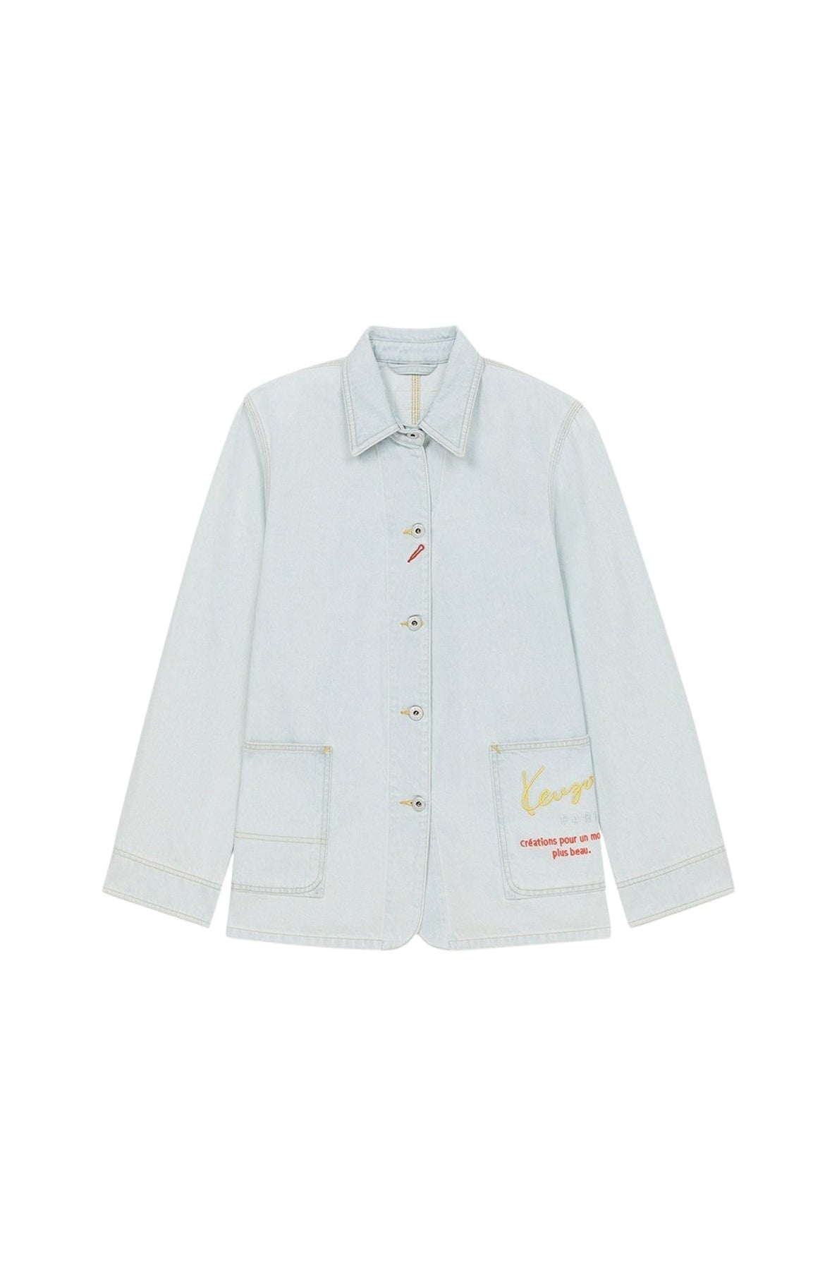 Veste workwear en denim "Kenzo Travel" - Bleached Blue Denim