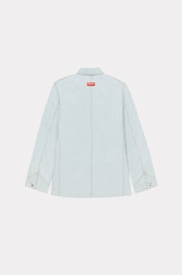 Kenzo Travel Denim Workwear Jacket - Bleached Blue Denim