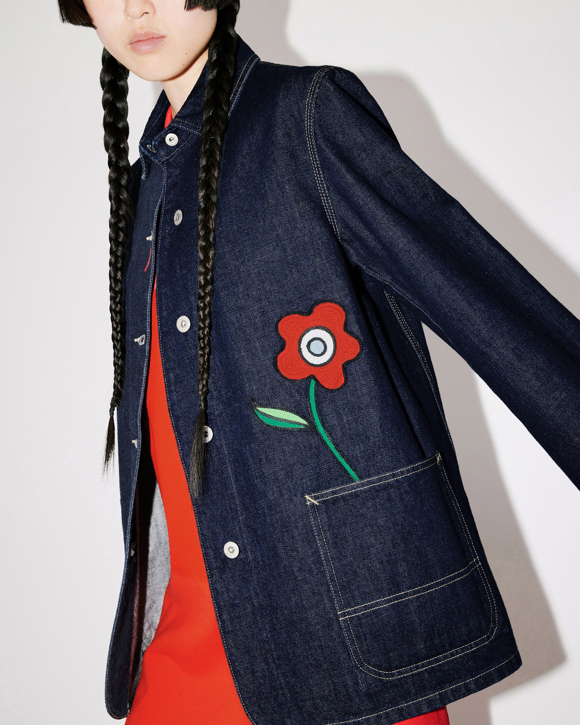 Kenzo Rue Vivienne' denim workwear jacket - Rinse Blue Denim