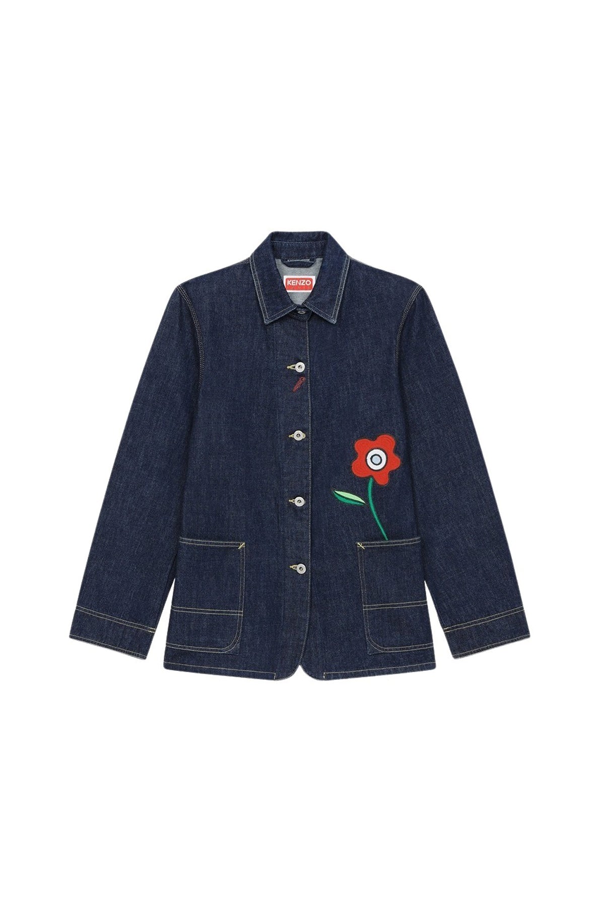Kenzo Rue Vivienne' denim workwear jacket - Rinse Blue Denim