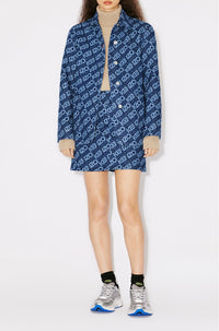 Monogram" workwear jacket in denim - Rinse Blue