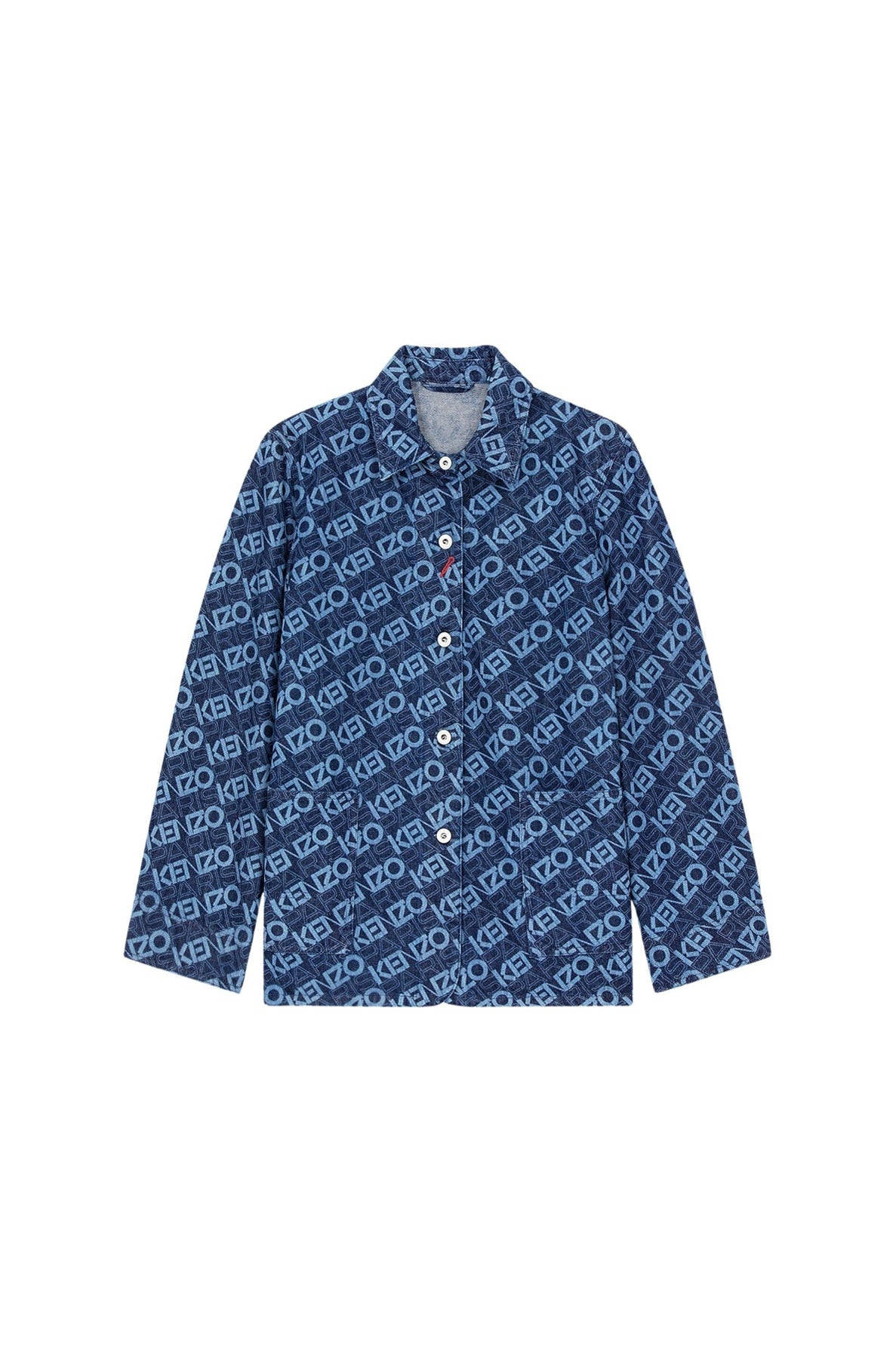 Monogram" workwear jacket in denim - Rinse Blue