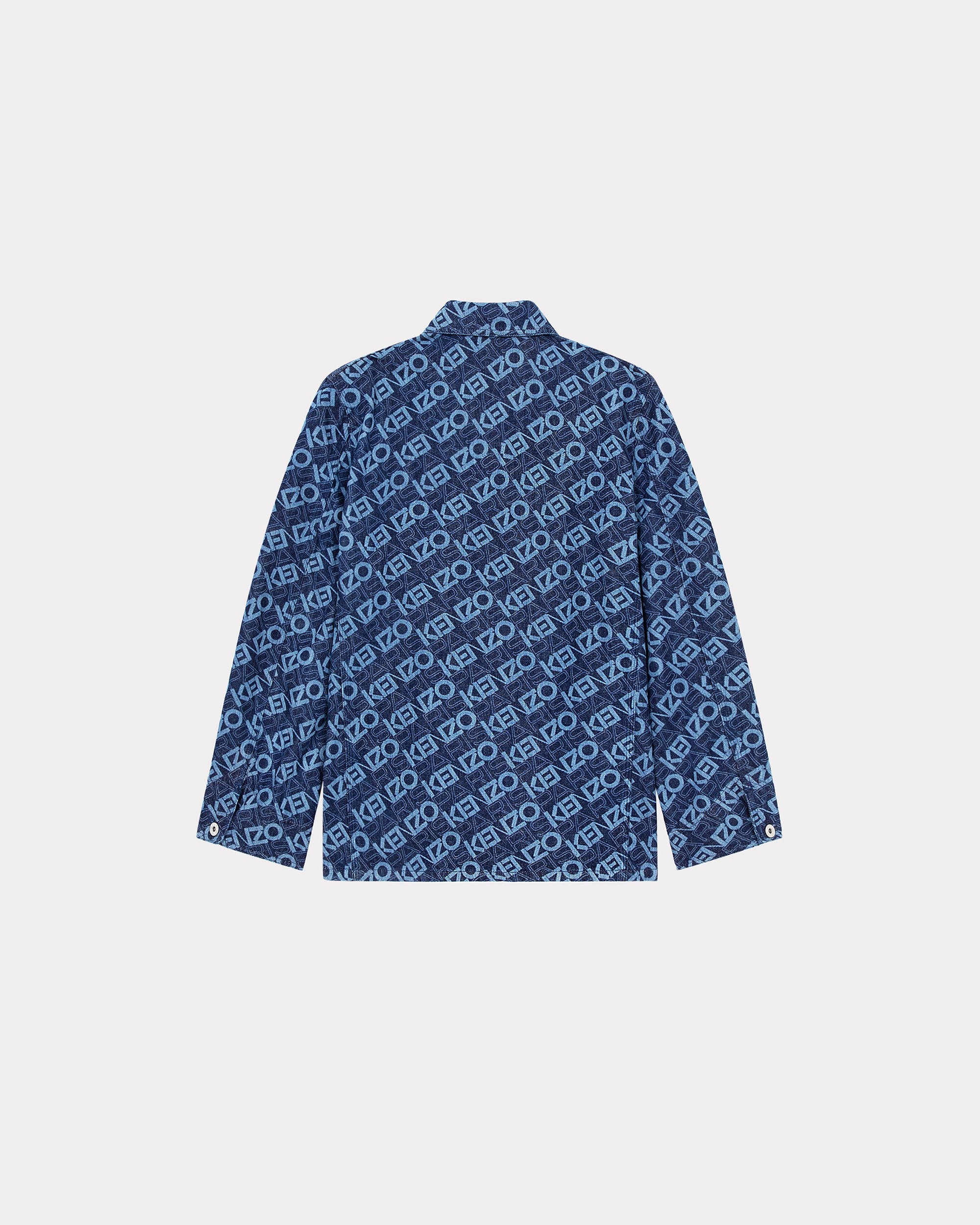 Monogram" workwear jacket in denim - Rinse Blue