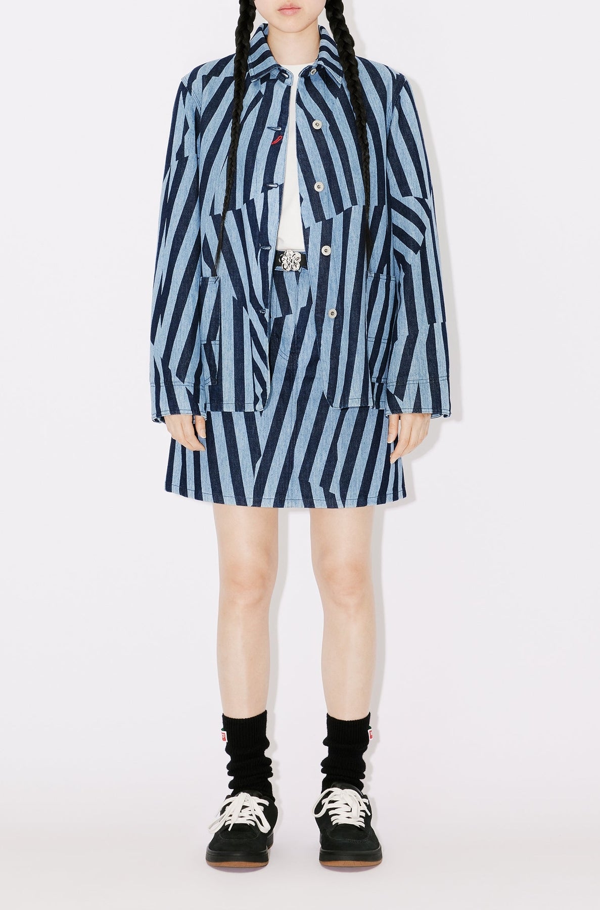 Veste de travail à rayures Dazzle en denim - Rinse Blue