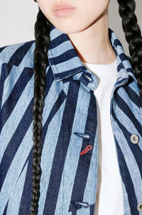 Veste de travail à rayures Dazzle en denim - Rinse Blue