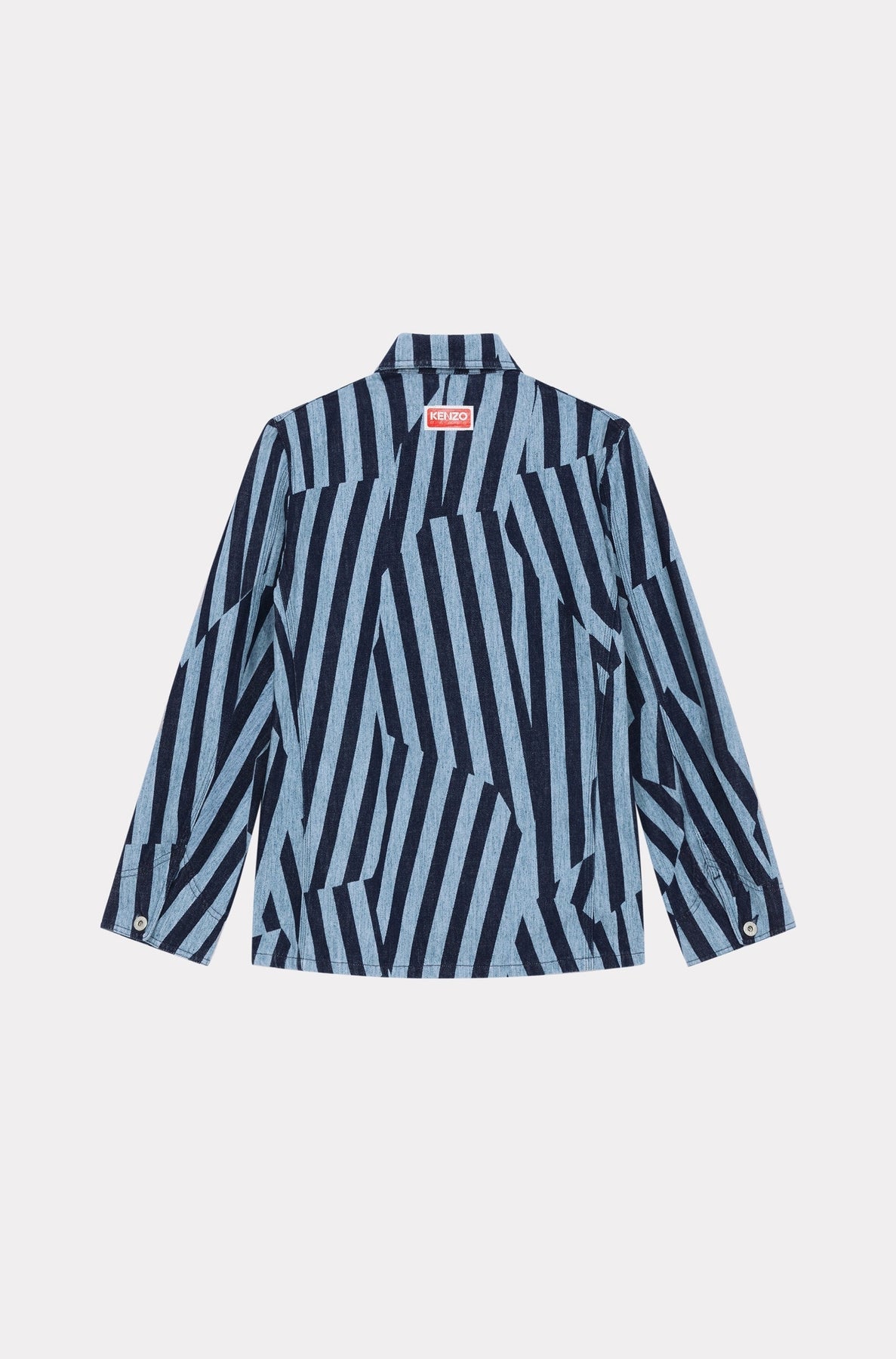 Dazzle striped work jacket in denim - Rinse Blue