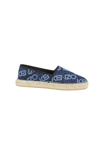 Logo flat espadrilles in denim - Rinse Blue