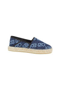 Logo flat espadrilles in denim - Rinse Blue