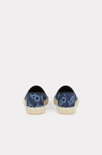 Logo flat espadrilles in denim - Rinse Blue