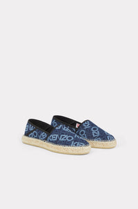 Logo flat espadrilles in denim - Rinse Blue