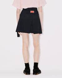 Mini-jupe plissée en laine - Midnight Blue