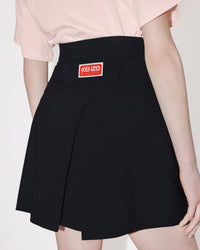 Mini-jupe plissée en laine - Midnight Blue