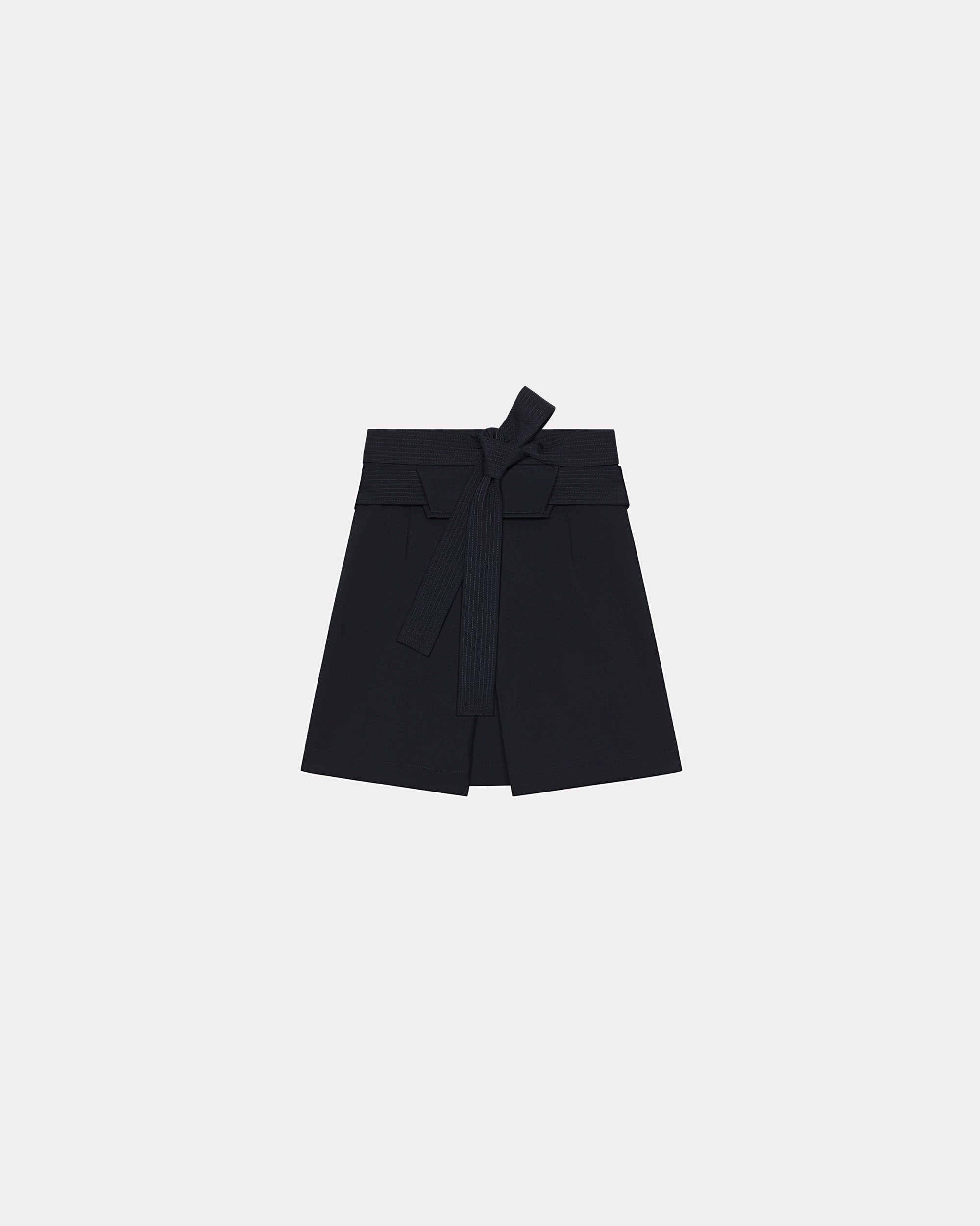 Mini-jupe plissée en laine - Midnight Blue
