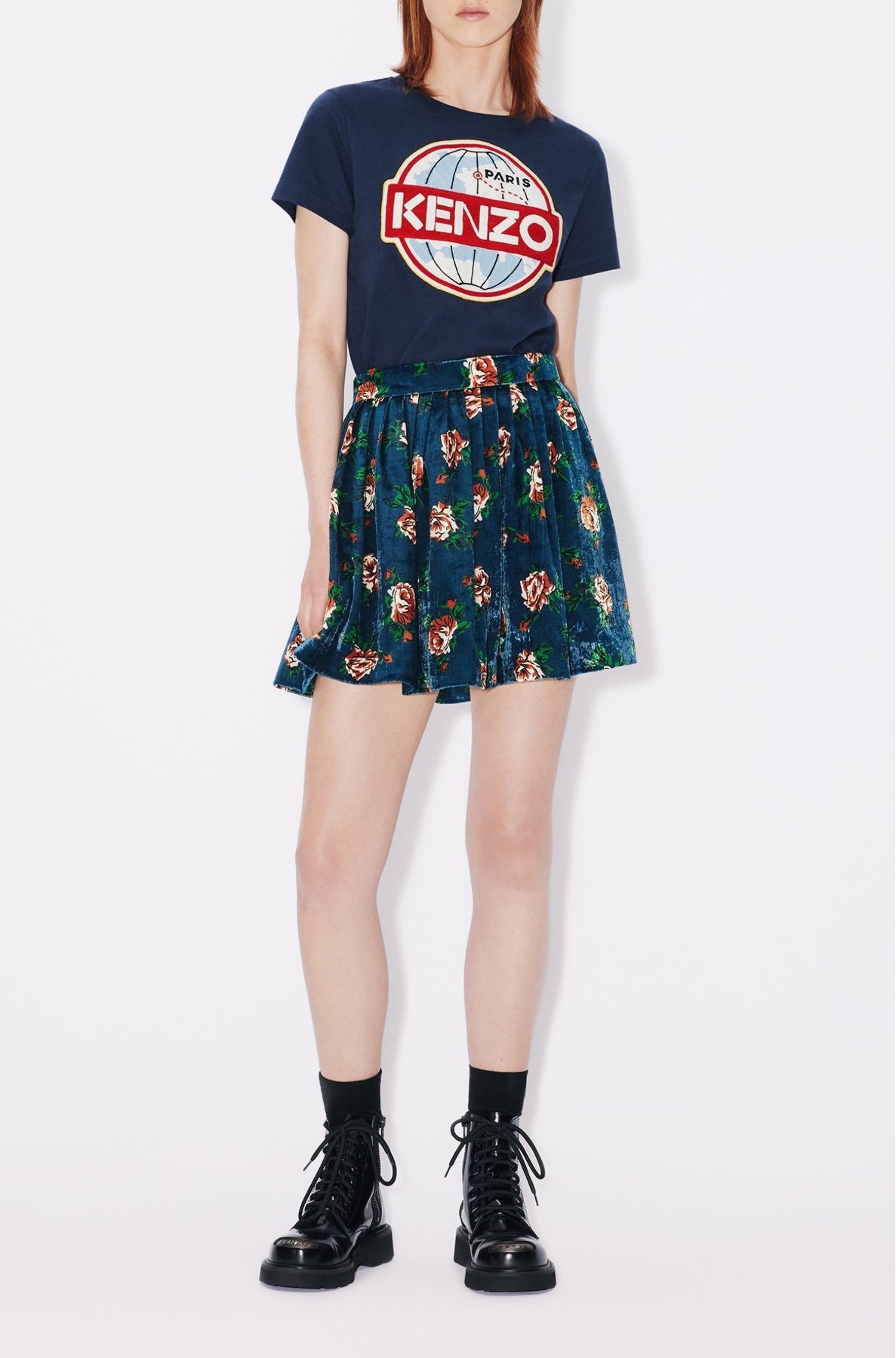 Mini-jupe Roses - Duck Blue