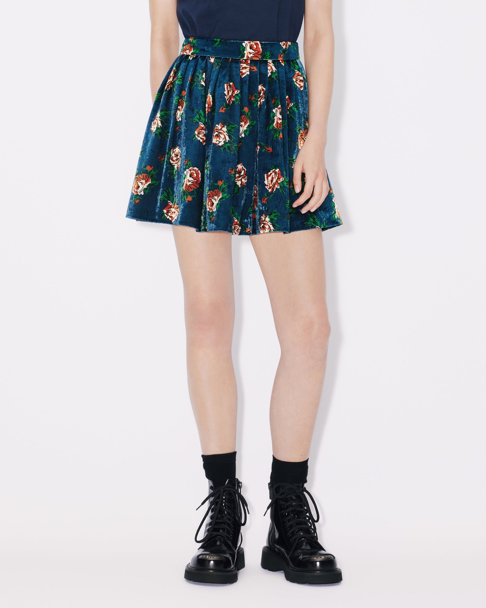 Mini-jupe Roses - Duck Blue