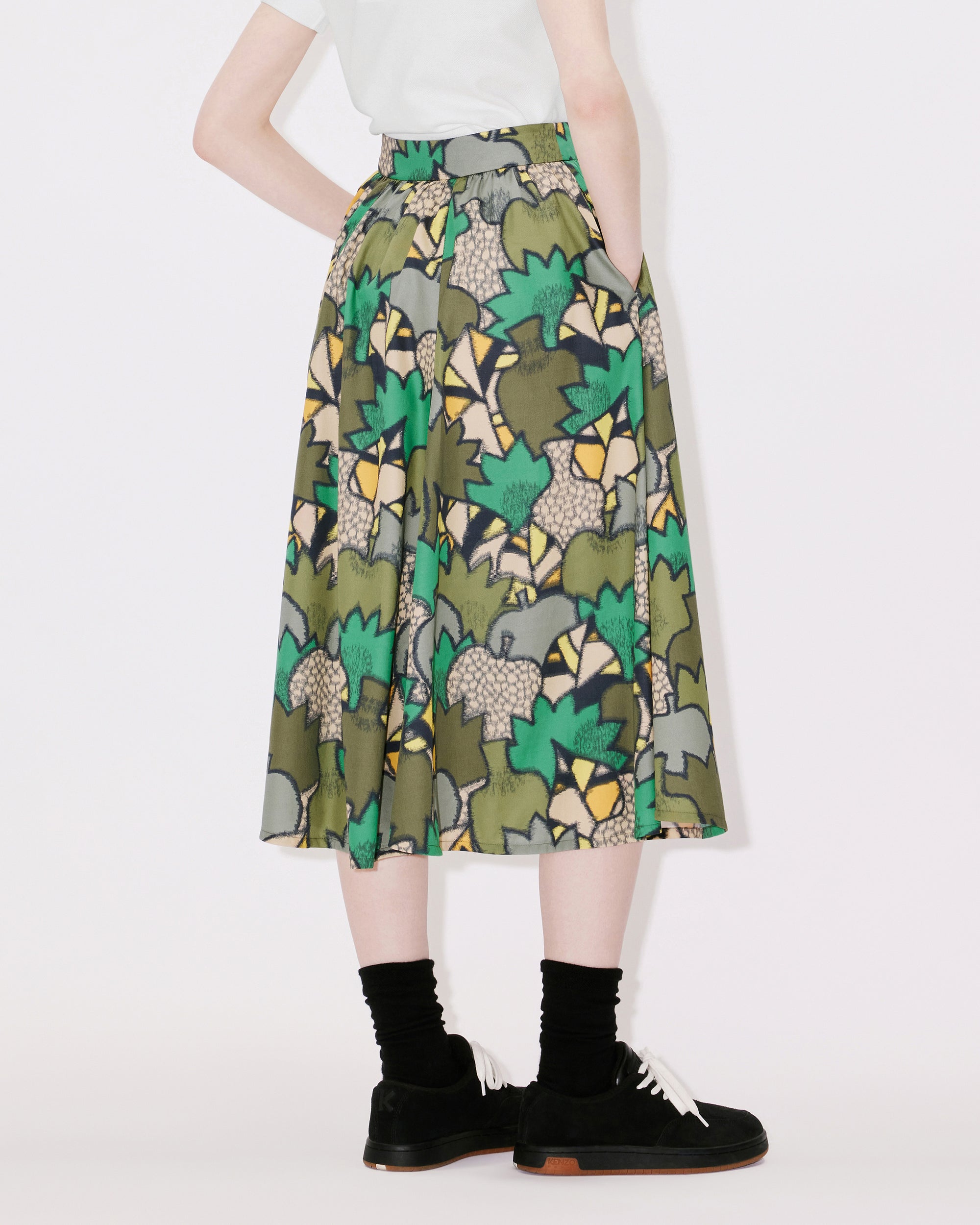 Jupe midi "Kimono Kenzo Camo" - Dark Khaki