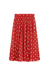 Jupe midi à fleurs Teddy - Cherry
