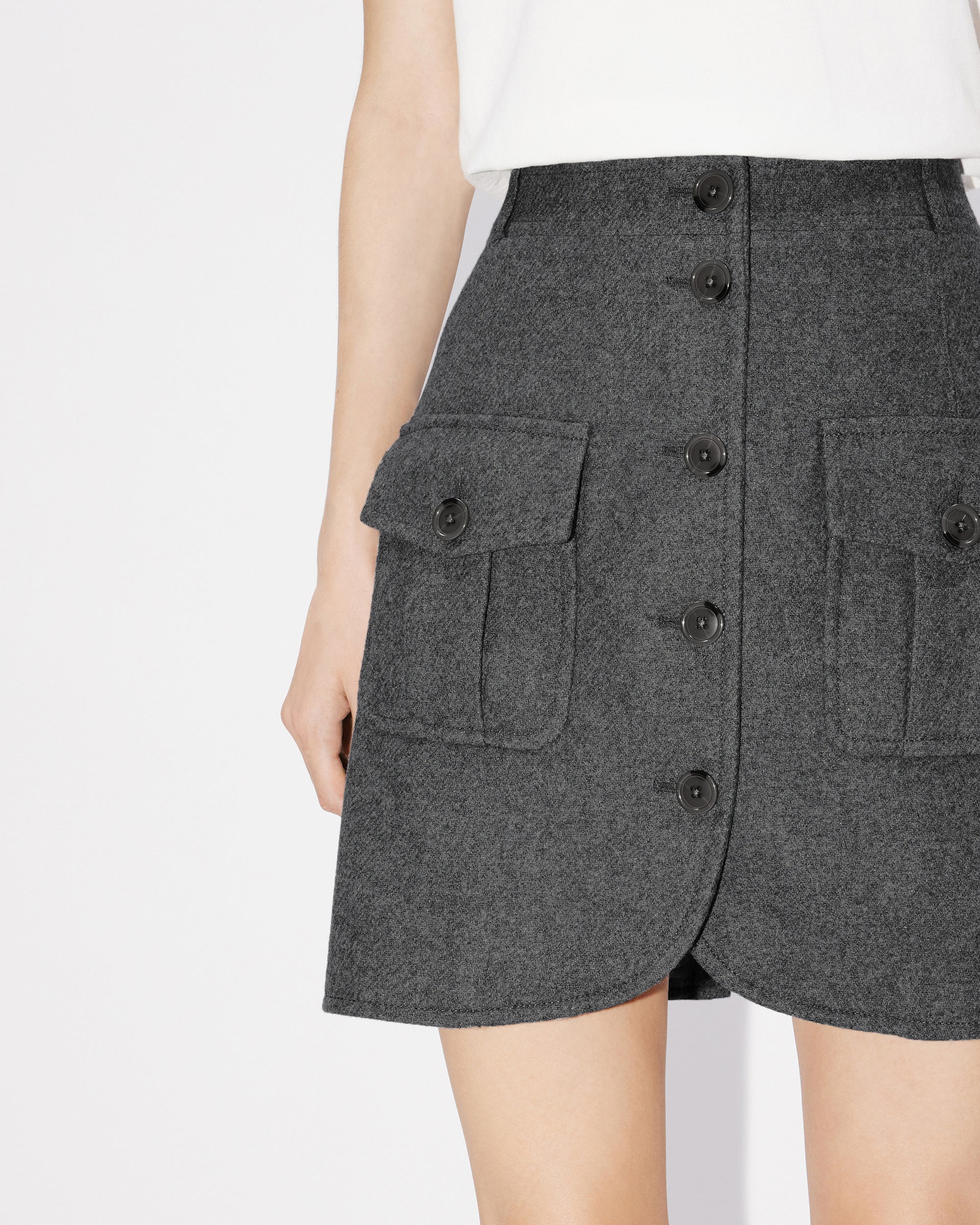 Mini-jupe en laine - Stone Grey