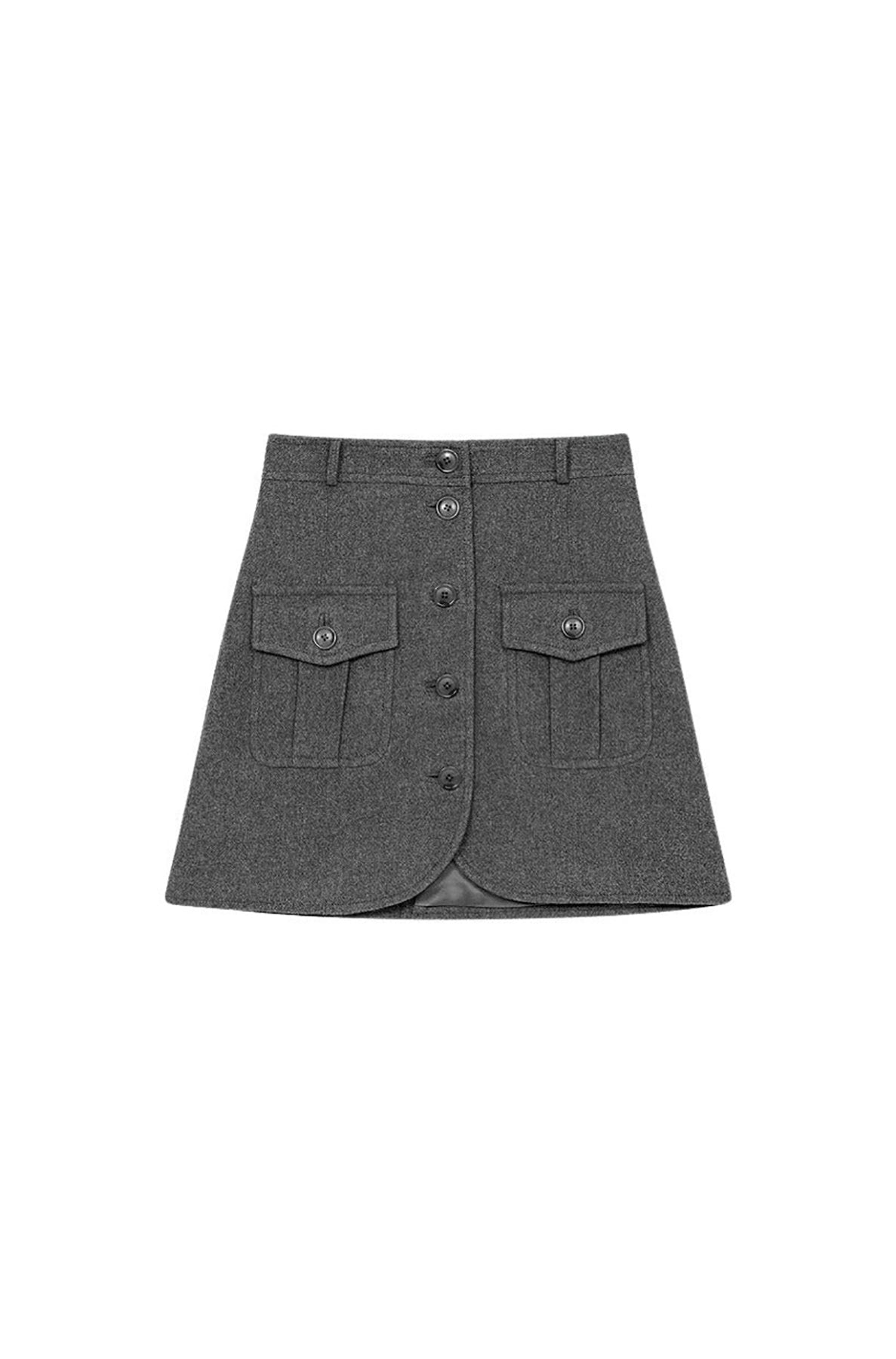 Mini-jupe en laine - Stone Grey