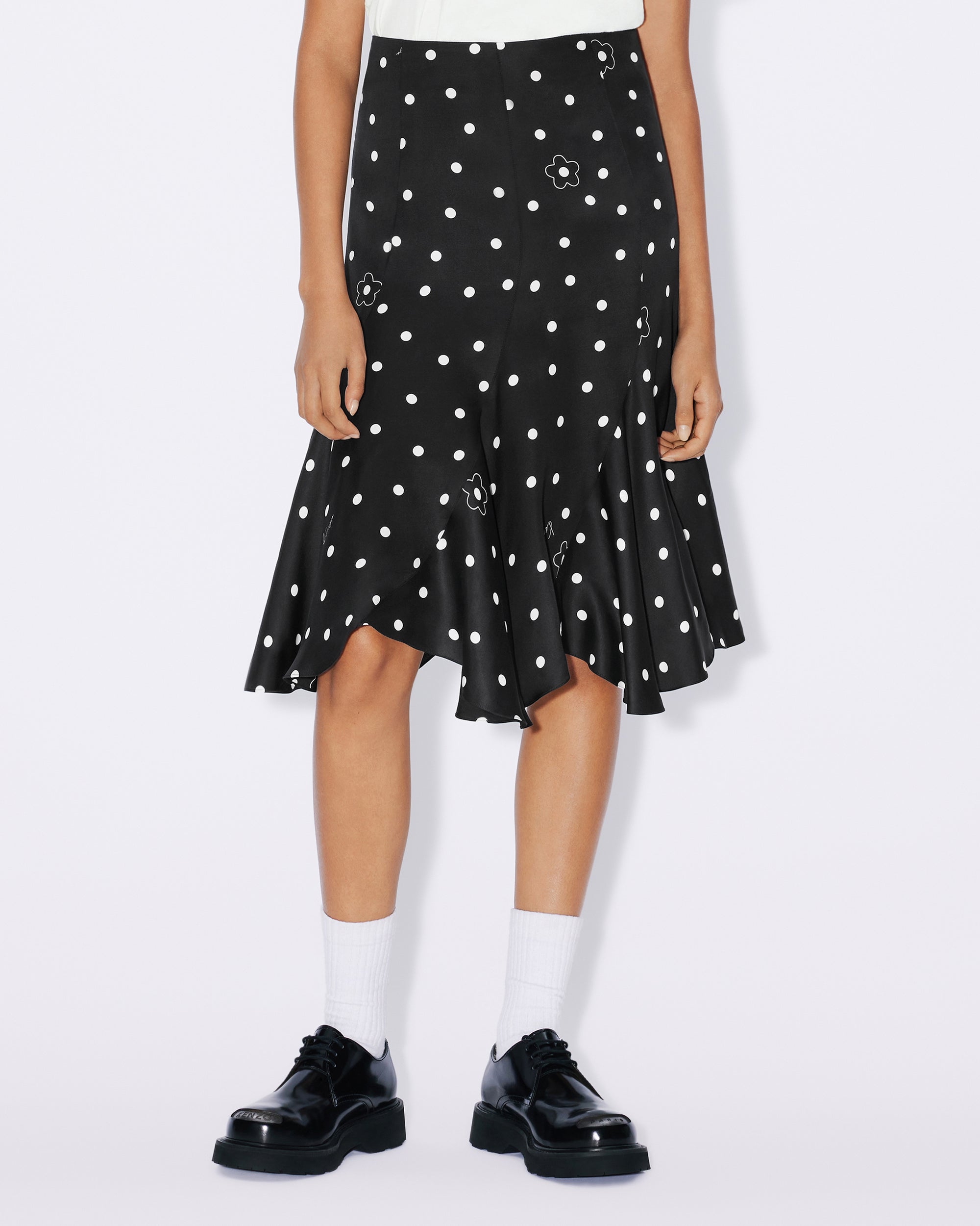 Jupe midi évasée "Kenzo Flower Spot" - Black