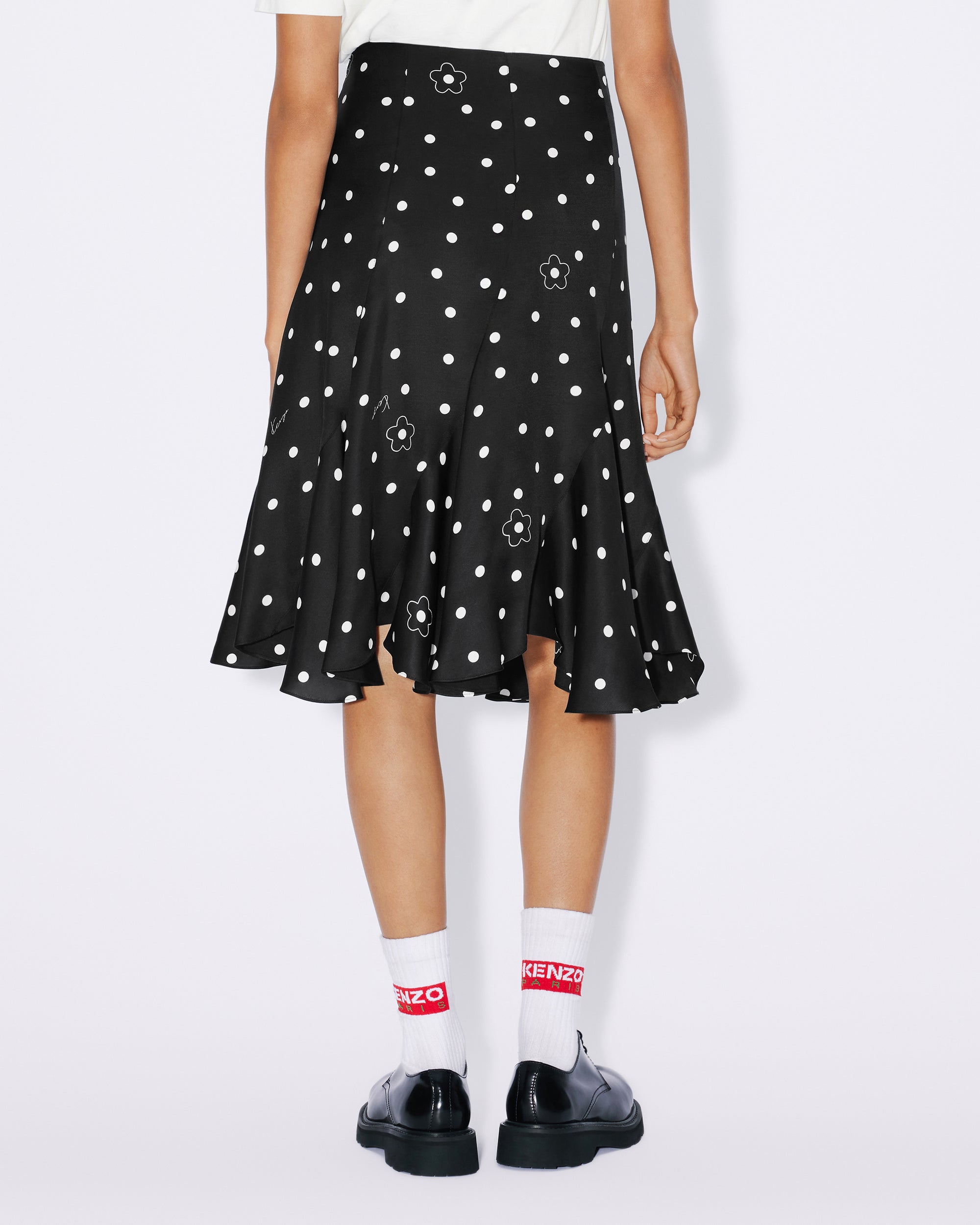 Jupe midi évasée "Kenzo Flower Spot" - Black