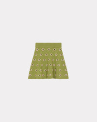Mini-jupe évasée "Fairisle" en laine - Green