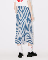 Jupe midi "Kenzo Dazzle Stripe" en laine - Cyan