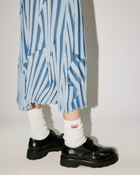 Jupe midi "Kenzo Dazzle Stripe" en laine - Cyan