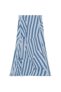 Kenzo Dazzle Stripe midi skirt in wool - Cyan